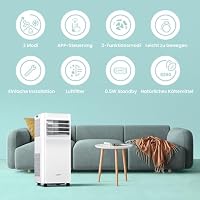 Comfee Mobiles Klimagerät Breezy Cool Pro 2.0,7000 BTU 2,0kW, Kühlen&Ventilieren&Entfeuchten,APP-Steuerung,Raumgröße bis 68m³(25㎡)，Mobile Klimaanlage mit Abluftschlauch, – Ansicht 2