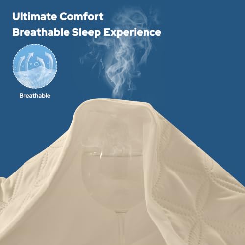 Image of BEDLORE 2 Pack Waterproof Mattress Protector,Twin XL Size Pad Noiseless with Deep Pocket Fitted for 6 inch-15 inch,Soft Breathable Dirt-Proof Single Bed Mattress Cover Washable for Bedroom,Dorm Room (Beige)