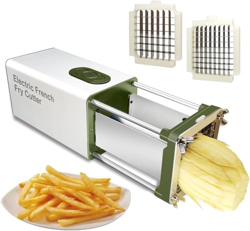 Cortadora eléctrica para papas fritas con hojas de 1/2 y 3/8 pulg