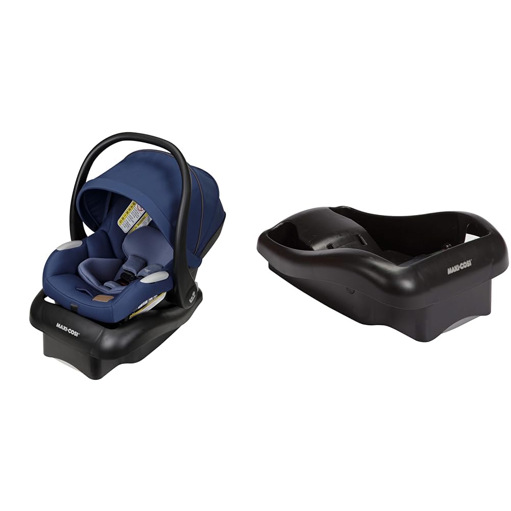 Maxi-Cosi Mico Luxe Infant Car Seat, Rear-Facing for Babies from 4-30 lbs, New Hope Navy & Mico 30 Stand-Alone Additional Infant Car Seat Base, Black, One Size : Baby