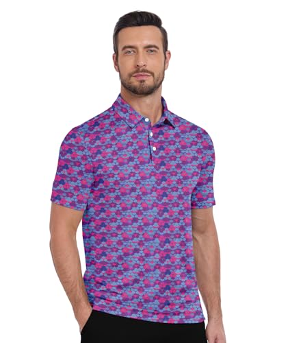 SWISSWELL Mens Golf Shirt Short Sleeve Moisture Wicking Print Polo Shirts for Men Performance Collared Summer Athletic Tshirt2