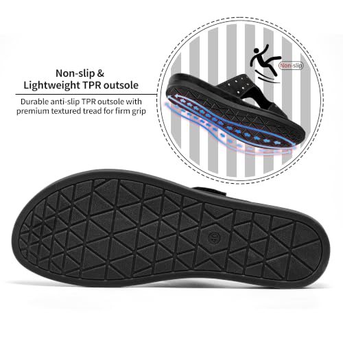 Image of Womens Comfortable Slides Sandals: Softy Memory Foam & Breathable Insole for Casual Walking - Slip-On Design & Lightweight Non-Slip Outsole for Daily Travel