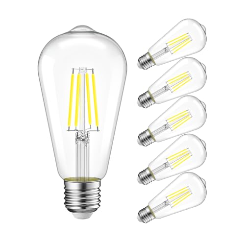 LVWIT ST21 LED Edison Light Bulbs 5W(40W Equivalent) Dimmable 5000K