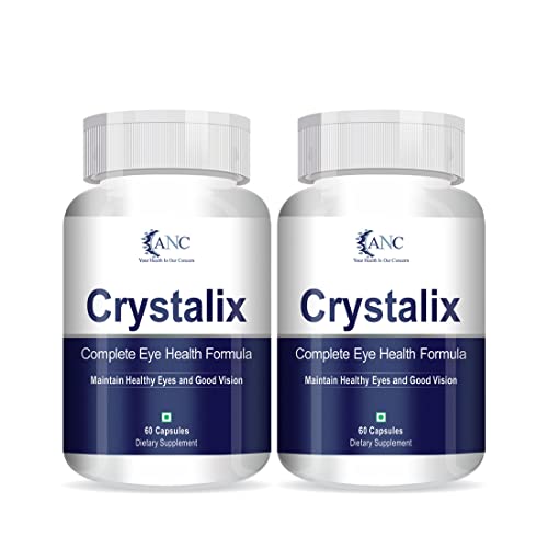 Image of ANC Crystalix Eye Supplement Lutein, Zeaxanthin, Vitamin A, Vitamin B2, Vitamin E Support Eye Health, Helps in Improve Vision, Kids & Adults, Digital Safe Guard, Blue Light, Veg 60 Capsules-Pack of 2