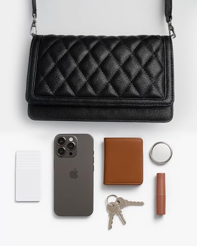 Alldaily Quilted Small Crossbody Bag for Women, Wallet Purse with Card Slots & Phone Holder4
