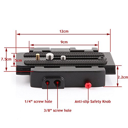 Image of Yantralay Universal Quick Release Camera Adapter Mount System - Compatible with Benro, Manfrotto Tripods - Includes Slide Plate with 1 /4 inch and 3 /8 inch Screws
