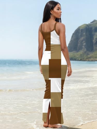 Image of Nimsruc Women Summer Long Dress Casual Slip Sexy Slim Sleeveless Bodycon Maxi Dresses for Women 2024