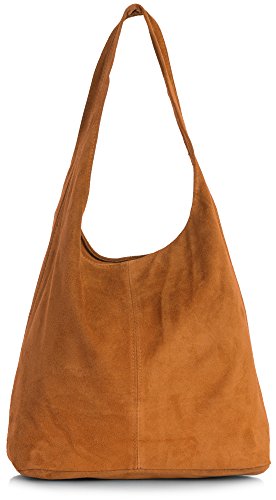 LiaTalia - Largo bolso hobo de gamuza suave- 'Shay'(Naranja)