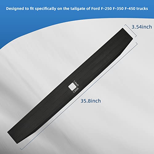 Image of Compatible for Tailgate Molding Cap Cover Flexible Flex Center Step Pad Trim w /Release Button Ford F-250 F-350 F-450 2017-2022 HC3Z9940602A