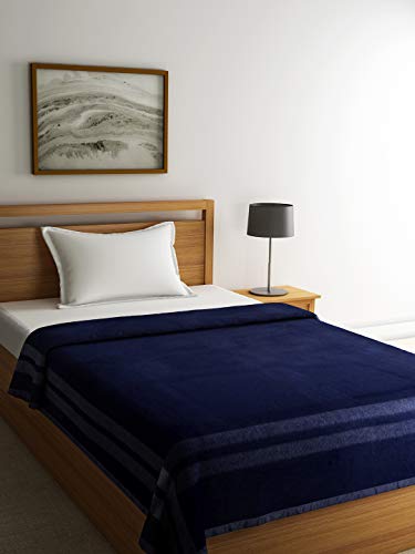 Image of Raymond Home Wool & Wool Blend 210 TC Blanket (Standard Blue)