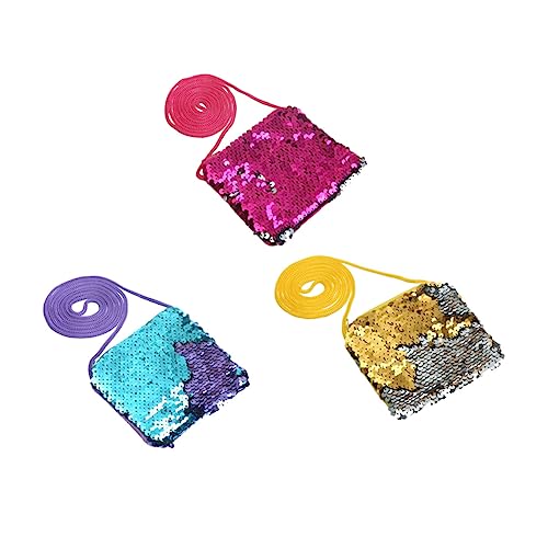 NOLITOY 3Pcs Sequins Coin Purse Cute Small Change Pouch for Fashionable Handbag Glittery Wallet for Boys and Selection
