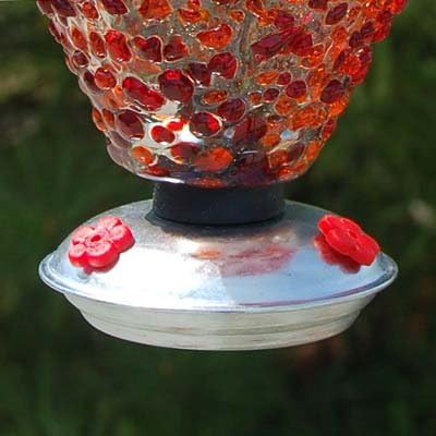 Parasol Replacement Feeding Gondola for Dew Drop Hummingbird Feeders, Metal Base with 3 Flower Feeding Ports and Rubber Stopper, Replacement Part for Dew Drop Hummingbird Feeder