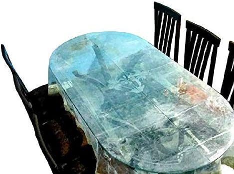 MONKDECORPVC Transparent 6-8 Seater Oval Dining Table Cover Without Border(LxB - 60X90 Inches).