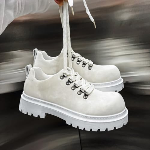 Men's Retro Derby Shoes. Featuring a Chunky Sole for Height Increase, Ideal for Daily Commuting, Street Walking, and Casual Gatherings.4