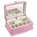 SONGMICS Ballerina Music Box, Girls Jewelry Box with Large Mirror, Musical Box Gift, Pink UJOW01PK