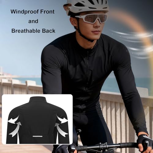 Chaqueta Rompeviento para Ciclismo Negra Talle XL miniatura 5