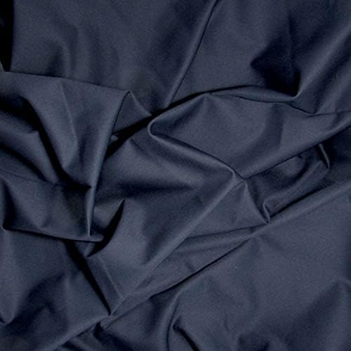 Organic Cotton Twill Fabric - Navy - by The Yard