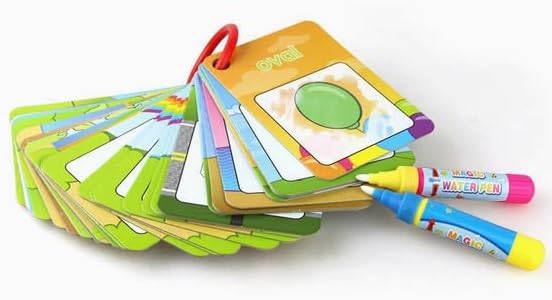SOCOLER Water Coloring Books for Toddlers, Painting Card for Toddler, Magic Paint Set for 2 3 4 5 Years Old, Alphabet Flash Cards ABC Learning