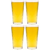 Flaschenland Lot de 4 verres nervurés en verre transparent de 500 ml pour cidre, longdrink...