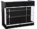 4ft Ledge Top Retail Counter with Tempered Glass Showcase – Locking Display Case, Sliding Doors, Drawers & Adjustable Shelves – Store Counter Cabinet, Black