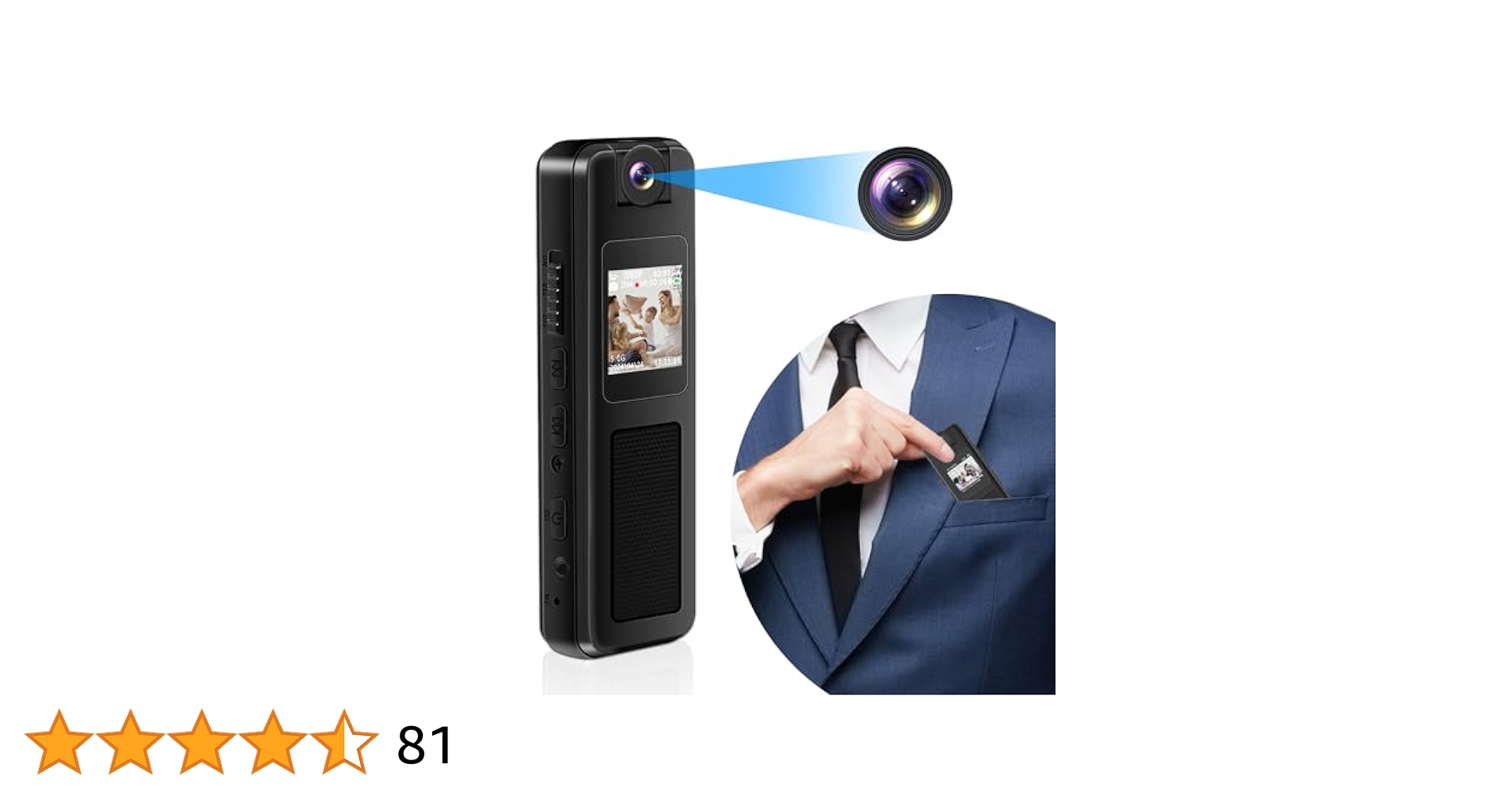 LandeeCam 小型カメラ 驚きの超軽量39g！録画・写真撮影・ナイトビジョン・照明