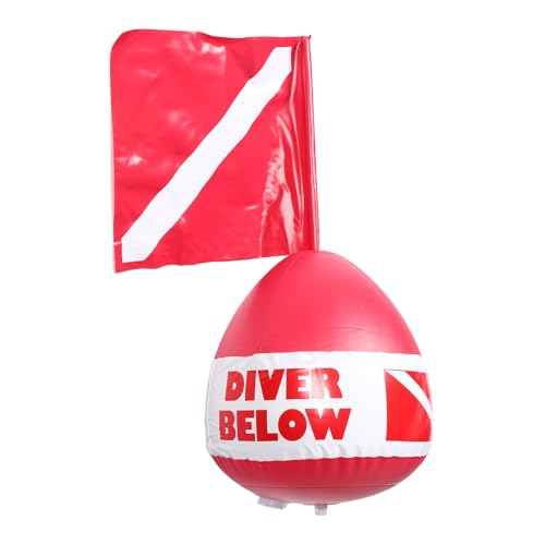 BRIGHTFUFU Inflatable Diver Below Buoy with Dive Flag Reliable Positioning and Warning Signal for Scuba Diving Lightweight and Portable for Outdoor Rescue Applications