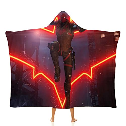 ZONFIND Arctic Velvet Wearable Throw Blanket Hooded Cape Plush Shawl Games Hood Gotham Knights Games Playstation Playstation X S PC 80"x60"