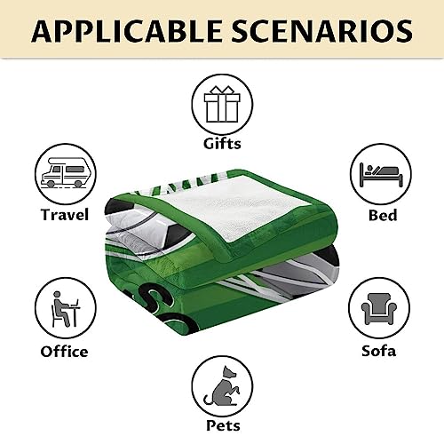 Mercuryelf Soccer Blanket Gifts, 30"x40" Funny Football Throw Blankets for Boys Kids, Cozy Lightweight Fleece Plush for Sofa Bed Room Decor