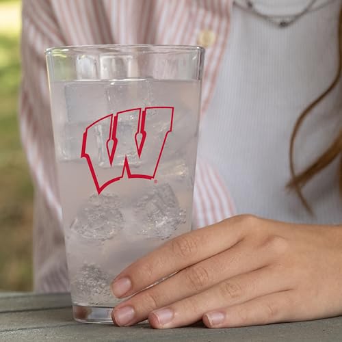 Image of Logo Brands NCAA 16 oz Pint Glass - Durable Glass With Bold Team Color- Chip-Resistant Rim Drinkware For Fans, Tailgates, Home Bars & Everyday Use
