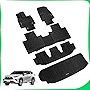 Antsvnn Floor Mats Compatible with 2020 2021 2022 2023 Toyota Highlander Car Mats 3 Rows and Cargo Liner Behind 3rd Row All-Weather Rubber mat Protection （Cargo Liner Only Fit NO Subwoofer Models）