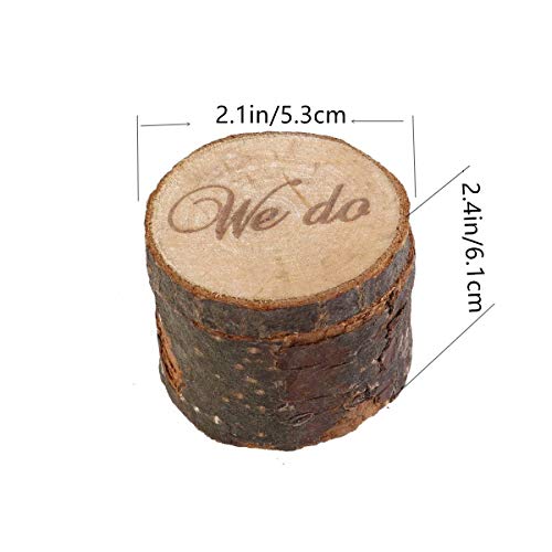 Sinen Wood Wedding Ring Box, Wedding Ring Bearer, Wedding Box for Rings, Rustic Ring Box,Small Size and Hand Grip(Lid Doesn’t Stay on Top) - Thumbnail 3