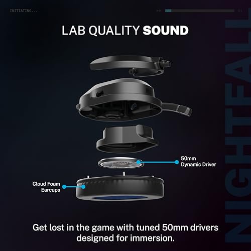 Image of JLab Nightfall Wireless Gaming Headset, Bluetooth 5.3, Black