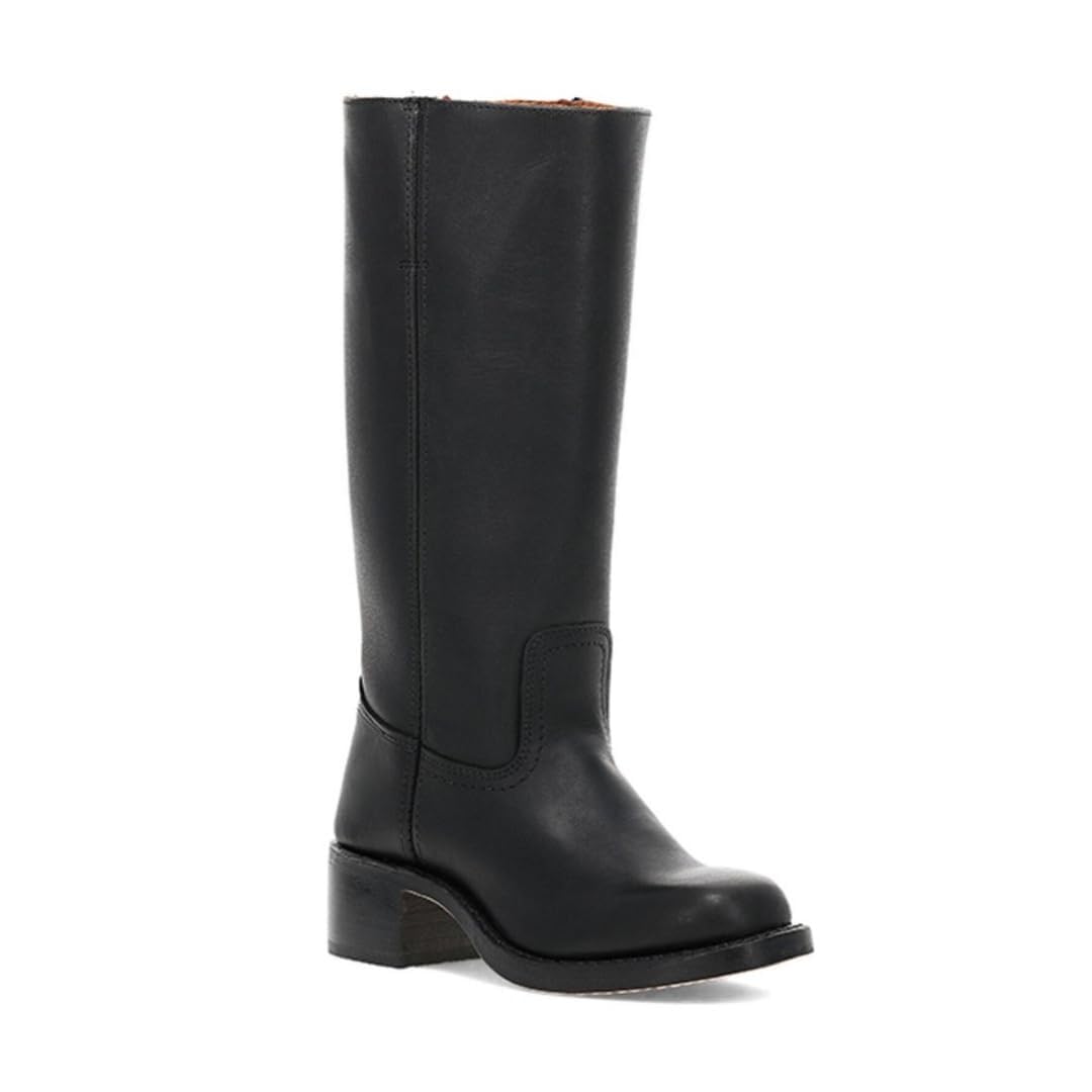 Womens Knee High Boots Square Toe Chunky Block Heel Tall Boots Wide Fashion Comfortable Casual Slip on Long