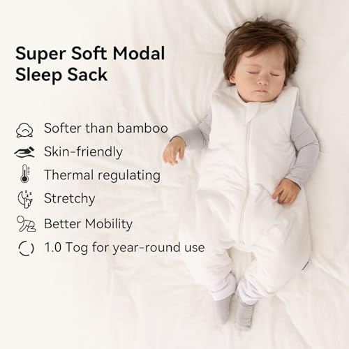 Image of BubblePanda Modal Toddler Sleep Sack with Feet 3t-4t 1.0 Tog Super Soft Sleep Bag Walker with Legs