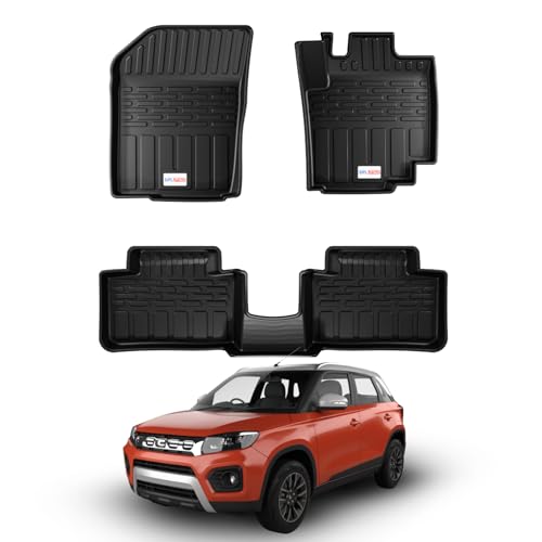 Image of Car Floor Mat for Brezza (2016-2022) Custom Fit, Heavy Duty & Anti-Slip 3D TPE Floor Mat | Easy to Clean, All Weather Resistant, Waterproof & Dustproof Car Foot Mat for Brezza