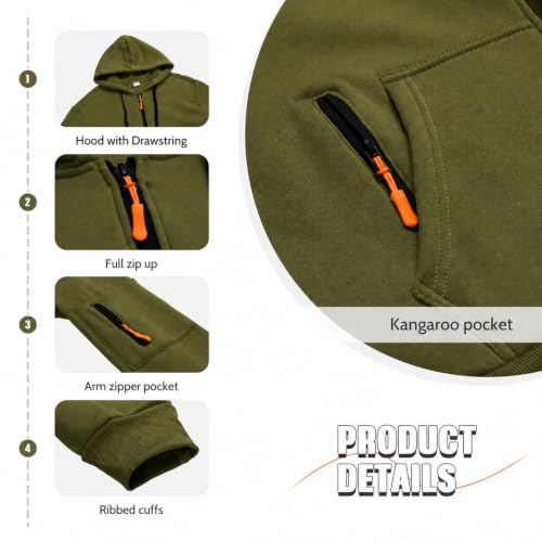 Image of MANTORS Mens Fleece Jackets Contrast Hoodies Lightweight Sweatshirt Color Block Jacket Coats