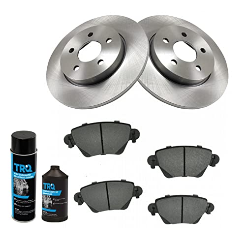 Image of TRQ Rear Brake Pad & Rotor Kit, with Chemical Kit Semi-Metallic Compatible with 2002-2004 Jaguar X-Type