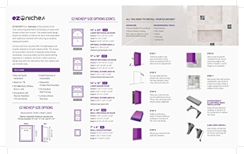 image for EZ-NICHES USA - 8in x 14in - Small Rectangular Niche - Ready for Tile 