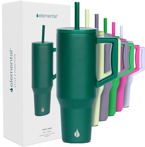 Image of Elemental Spill Proof 40oz Insulated Tumbler with Handle & Straw Travel Mug