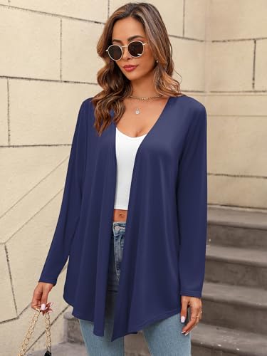Image of Women's Lightweight Open Front Cardigans Casual Soft Drape Spring Summer Fall Cardigan S-3XL