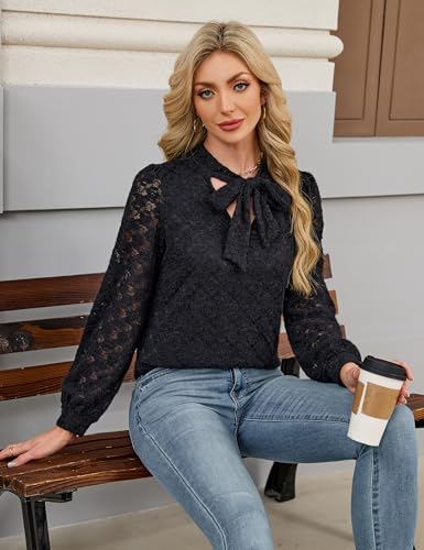 Blooming Jelly Womens Lace Long Sleeve Tops - image 4