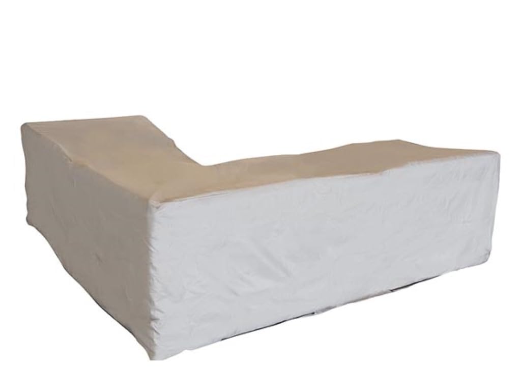 Perel Wasser- und UV-beständige Schutzhülle für L-förmiges Loungeset 215 x 215 x 85 x 70 cm, robuste Abdeckung mit Aerator-Belüftungssystem, windfeste Abdeckung in Taupe
