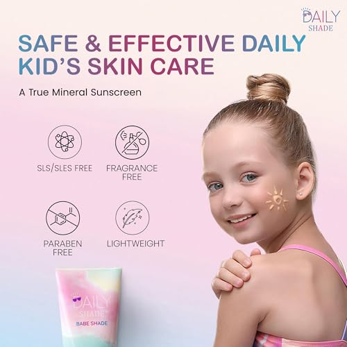 Image of Babe Shade Kid's Tinted Mineral Sunscreen for Face & Body with SPF 30 - Non-Nano Zinc, Reef Safe, Travel Size, Water Resistant & Hypoallergenic Skin Care for All Types of Skin Tone - 90ml