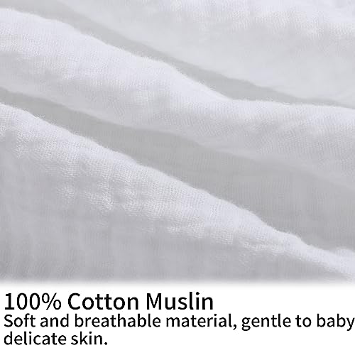 Image of Onacosht Muslin Nursing Pillow Cover Soft 100% Cotton Feeding Pillow Slipcover Fits Standard Infant Nursing Pillow for Boy and Girl, White