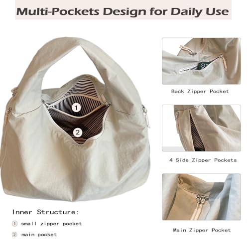 Bolso tote nylon slouchy para mujer miniatura 6