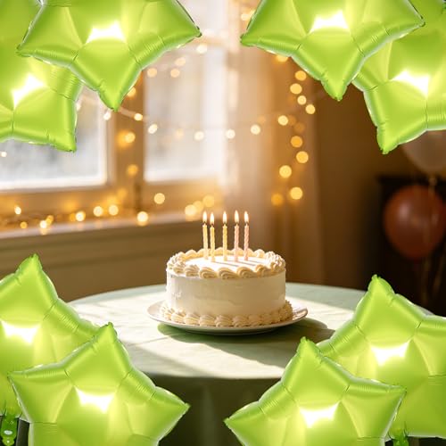 Image of MEETINGU 10PCS 18 inch Star Balloons Foil Balloons Foil Membrane Balloons Party & Wedding Decoration, Emerald Green