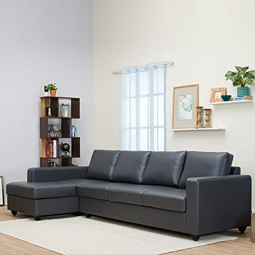 Image of Wakefit Sofa Set | 3 Year Warranty | Sofa 3 Seater, 3 Seater Sofa for Living Room, Wooden Sofa Set, 3 Seater + Left Aligned, Sofa for Living Room - Napper(Jindal : Thundercloud)