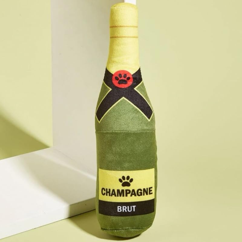 Plüsch Hundespielzeug Quietschendes Gefülltes Hundespielzeug, Plüsch Champagnerflasche 22cm, Hund Interaktives Spielzeug Quietschendes Haustierspielzeug für Hunde Welpen Kleine Mittlere Große Hunde
