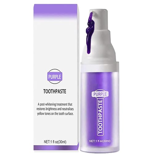 Lila Zahnpasta Weisse Zähne,Purple Teeth Whitening Toothpaste,Lila Whitening Zahn für Zahnfleckenentfernung und Farbkorrektur
