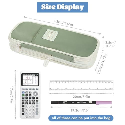 Image of MoKo Large Capacity Pencil Case, Aesthetic Pencil Pouch Bag with Zipper, Cute Pen Case Stationery Organizer Holder for Office /School Supplies, Back to School Gift, Green